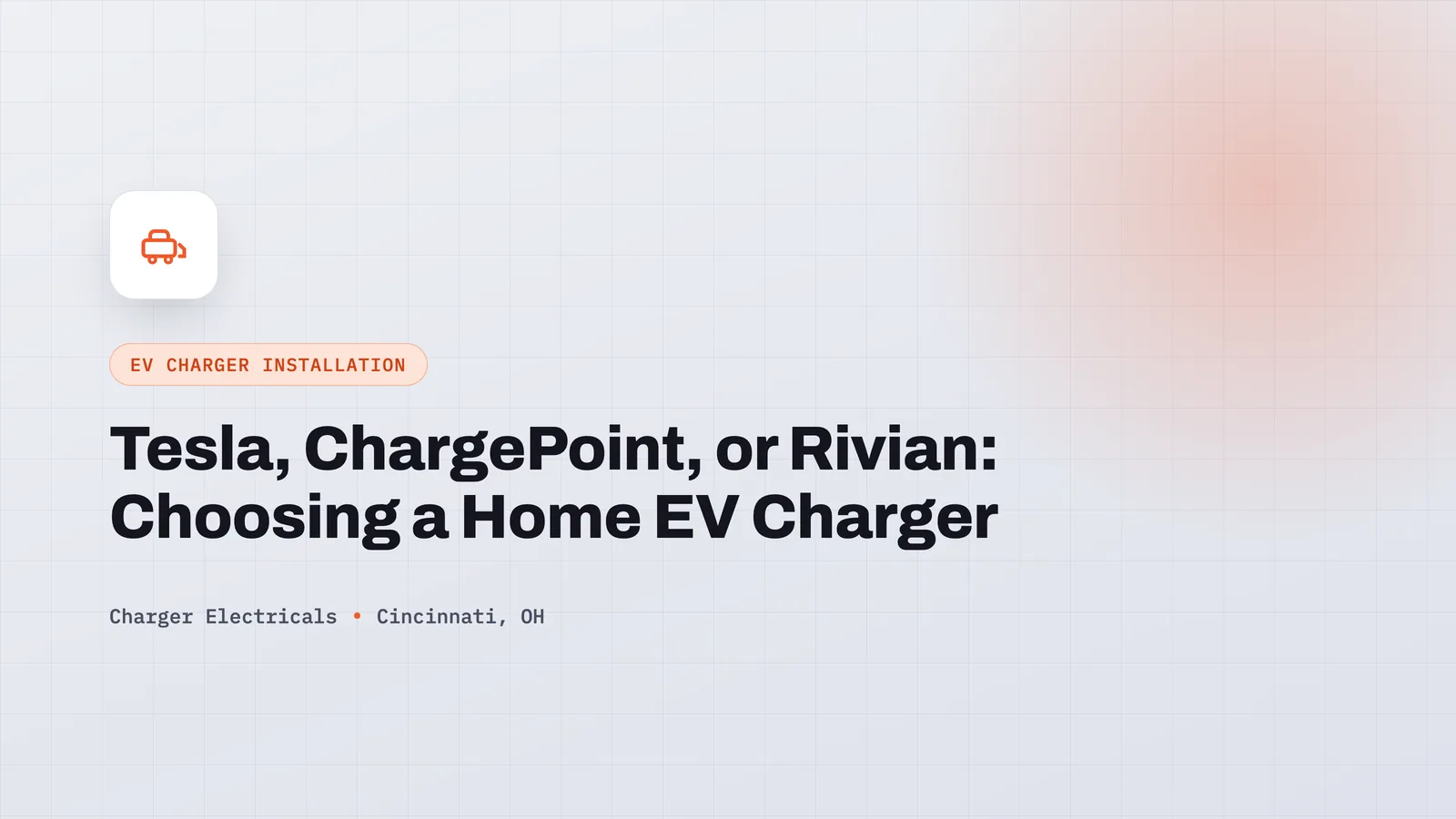 Illustration of an EV charger icon representing home EV charger installation guide for Cincinnati
